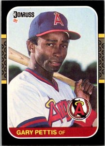 1986 Donruss Baseball Card Gary Pettis California Angels sk12293