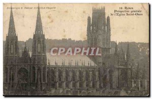 Rouen Old Postcard Perspective General of Saint Ouen church