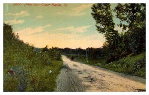 Postcard ROAD SCENE Cedar Rapids Iowa IA AS7444