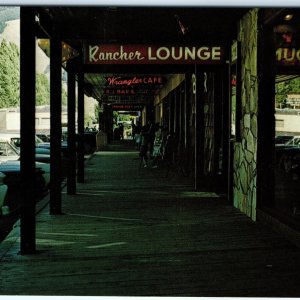 c1950s Jackson Hole, WY Downtown Boardwalk Rancher Wrangler Chrome Photo PC A152