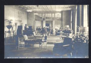 RPPC PEBBLE BEACH CALIFORNIA DELMONTE LODGE INTERIOR VINTAGE REAL PHOTO POSTCARD