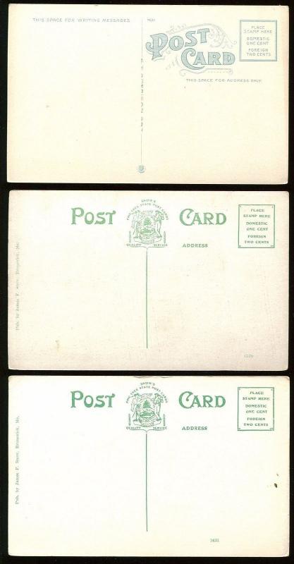 Nice Lot of 8 Early Postcards of Maine Schools circa 1910-20  FD4348