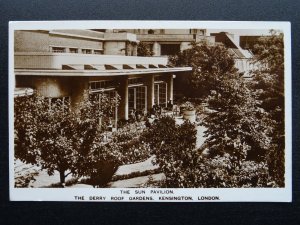 London KENSINGTON The Derry Roof Gardens THE SUN PAVILION 1950s RP PC