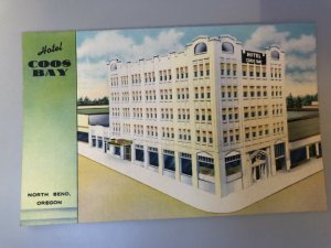 1940s HOTEL COOS BAY NORTH BEND OREGON Unposted Postcard