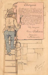 Colleur D'Afficheciloyeus Canditate to vote Pierre Achanx Postcard