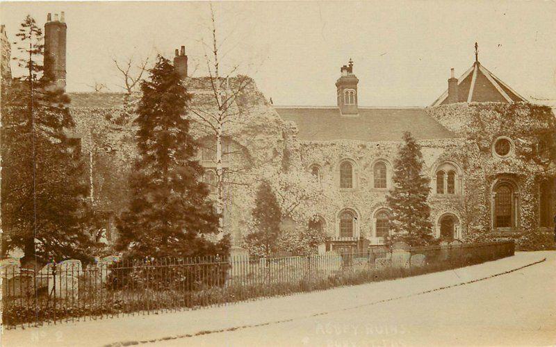 Abbey Ruins Bury Street Edmunds UK C-1915 RPPC real photo postcard 9177