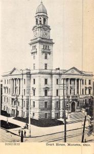 Marietta Ohio Court House Street View Antique Postcard K47847