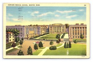 Postcard Harvard Medical School Boston Mass. Massachusetts c1940 Postmark