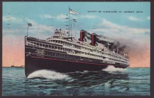 Steamer City of Cleveland III,Detroit,MI Postcard