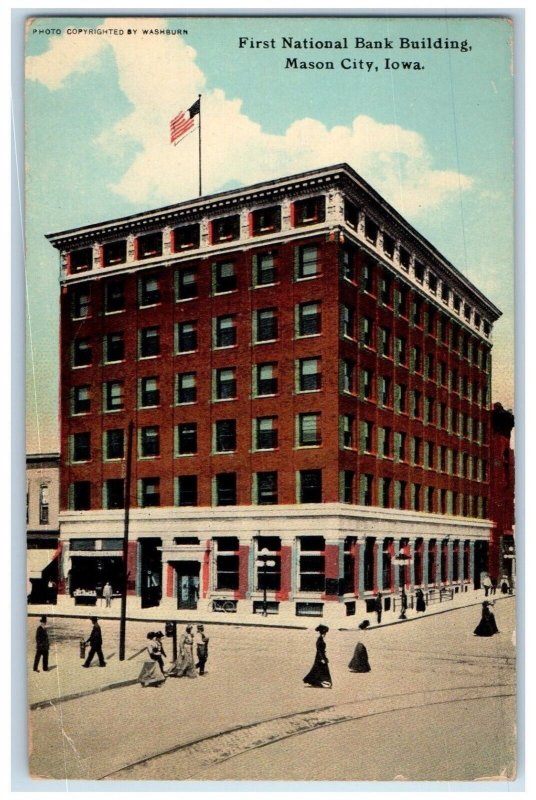 c1910 First National Bank Building Mason City Iowa IA Unposted Postcard