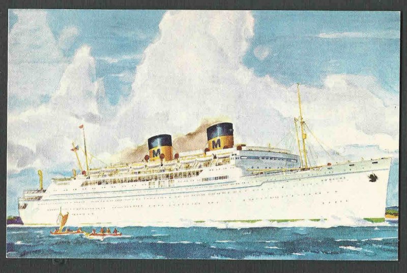 Ca 1949 PPC*  MATSON LINE LURLINE LUXURY LINER SAILS BETWEEN HAWAII SEE INFO