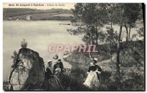 Old Postcard From Quimperle has Pont Aven L Anse du Guilly Folklore