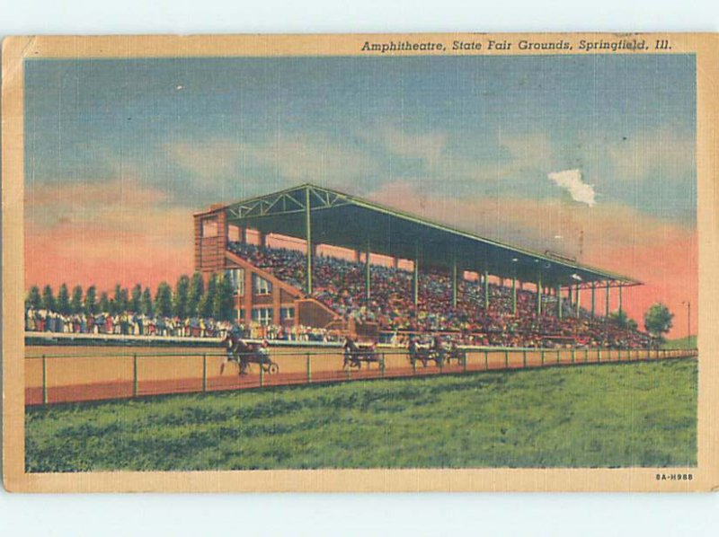 Pre-Chrome HORSE RACING SCENE Springfield Illinois IL AG5605