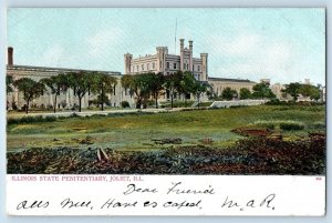 c1908 Joliet Illinois IL Vintage Postcard State Penitentiary View Building Trees