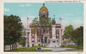 Pennsylvania Mercer Court House and Soldier's Monument Curteich