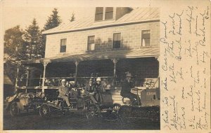 Cary Pond ME The Carry Pond Special Ford Tires Real Photo Postcard