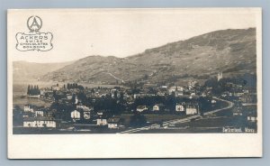 SWISS CHOCOLATES BONBONS ADVERTISING ANTIQUE REAL PHOTO POSTCARD RPPC VEVEY