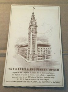 VINT UNUSED .01 POSTCARD - DANIELS & FISHER TOWER (DEPT. STORE), DENVER COLORADO