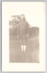 Handsome Young US WW1 Era Soldier Real Photo Postcard J30