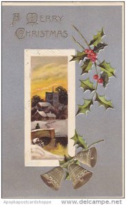 Christmas Landscape Scene and Holly 1908