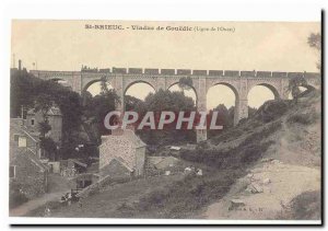 Saint Brieuc Old Postcard Viaduct Gouédic (line west) (train)