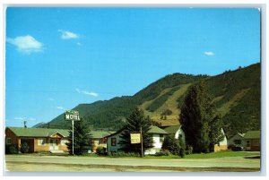 c1960s The Pines Motel Exterior Scene Jackson Wyoming WY Unposted Trees Postcard