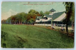 1910 Utica New York Vintage Postcard The Pavilion Park Field Exterior Building