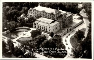 RPPC Aerial View Memorial Union, Iowa State College Ames IA Vintage Postcard S37