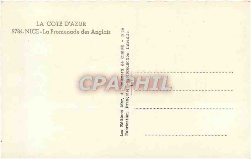 'Modern Postcard La Cote d''Azu Nice Promenade des Anglais'