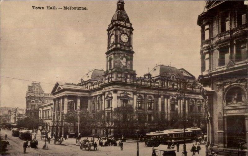 Melbourne Australia Town Hall c1910 Postcard