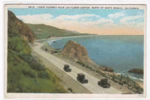 Coast Highway Las Flores Santa Monica CA postcard