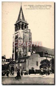 Paris - 6 - Saint Germain des Pres - Place and & # 39Eglise Old Postcard