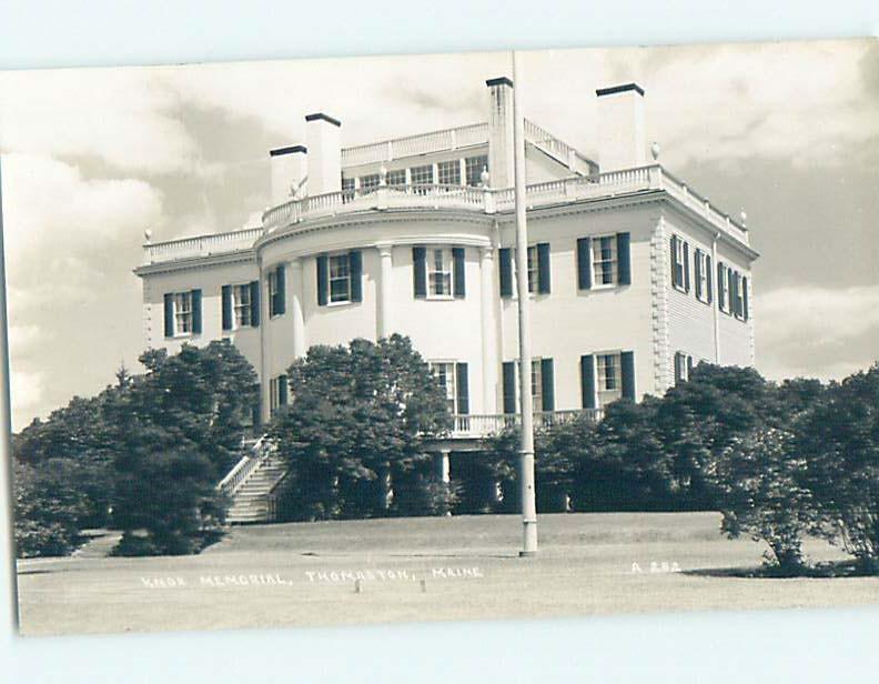 Old rppc KNOX MEMORIAL Thomaston Maine ME HM3014@