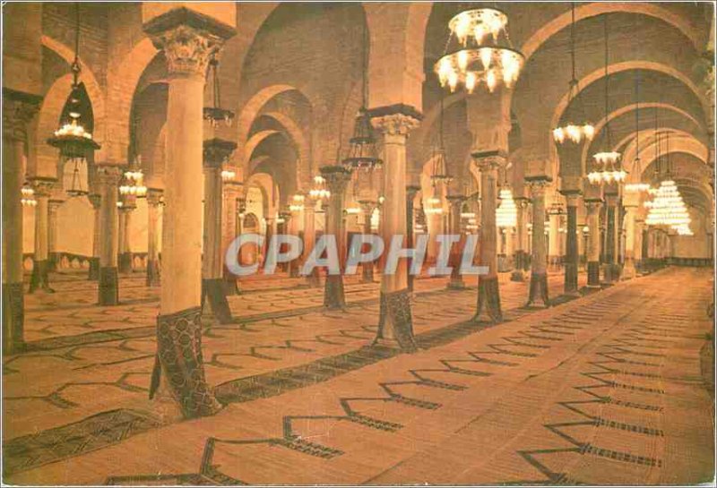 Postcard Modern Tunisia Kairouan prayer room of the large mosque