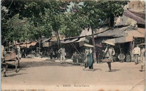 1910s Rue du Cuivre Hanoi Vietnam French Indochina Postcard