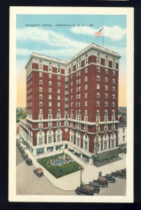 Greenville, South Carolina/SC Postcard, Poinsett Hotel, Old Cars