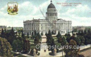 Sacramento, CA, CA State Capital USA 1909 small crease bottom edge light post...