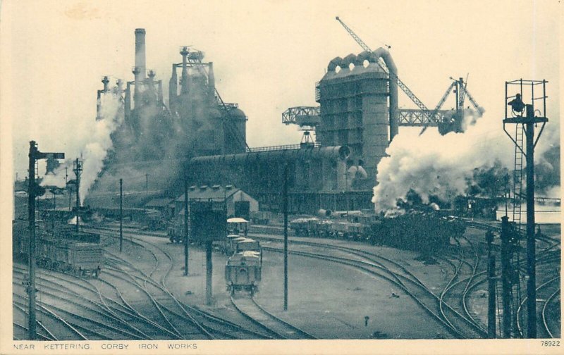 England Postcard industrial landscape Corby Iron Works near Kettering