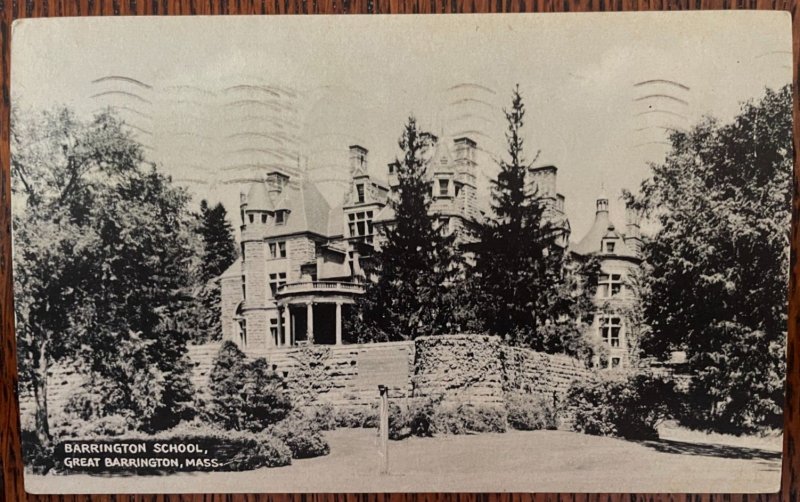 Vintage Postcard 1950 Barrington School (Searles Castle) Great Barrington, (MA)