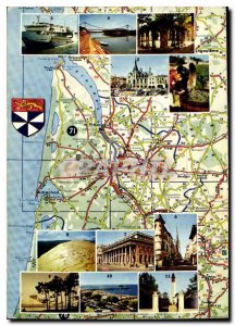 Modern Postcard Souvenir of the Gironde after the Michelin map Harvest Tray L...