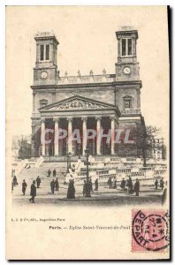 Postcard Old Paris Church of Saint Vincent de Paul