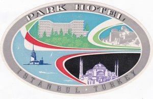 Turkey Istanbul Park Hotel Vintage Luggage Label lbl0409