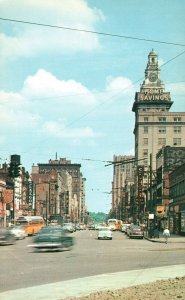 Vintage Postcard Looking East West Federal Street Downtown Youngstown Ohio OH