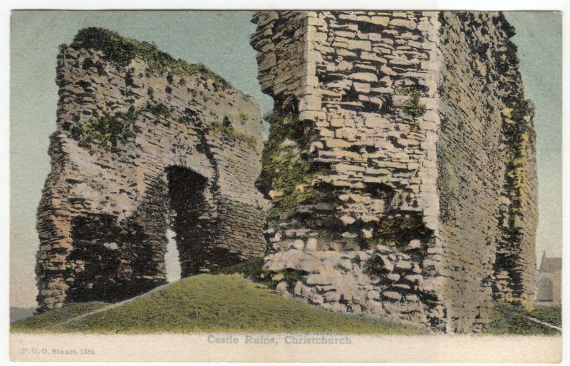 Dorset; Castle Ruins, Christchurch PPC By FGO Stuart, Unused, c 1910