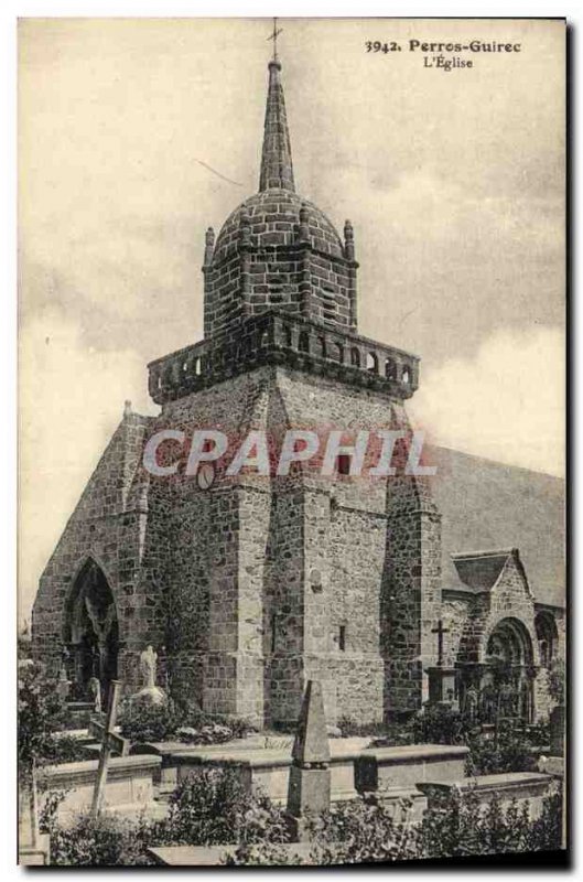 Old Postcard Perros Guirec The Church