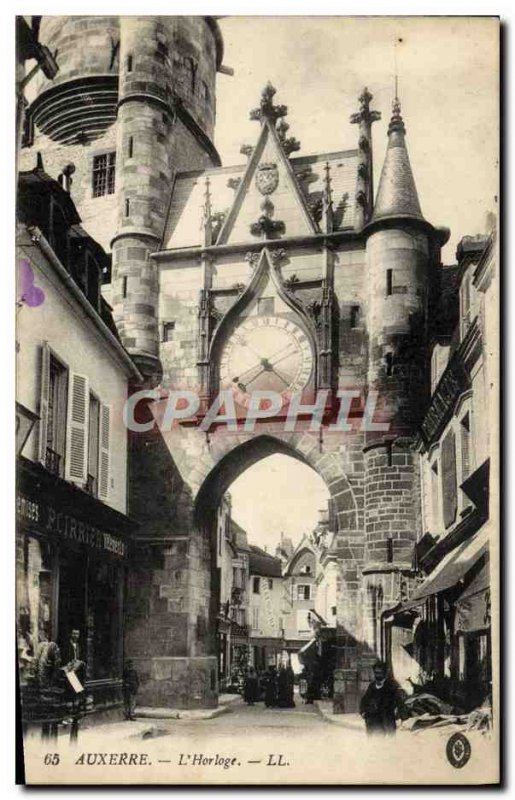 Old Postcard Auxerre L & # 39Horloge