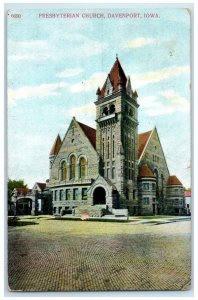 1910 View Of Presbyterian Church Davenport Iowa IA Posted Antique Postcard