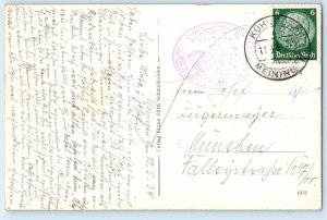 Thuringia Germany Postcard Dolmar Mountain Berggasthof Charlottenhaus 1934