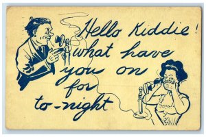 1910 Ugly Woman Talking Telephone St. Paul Minnesota MN Antique Postcard 