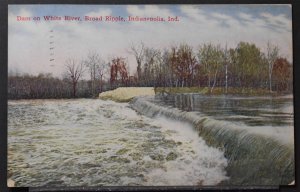 Indianapolis, IN - Dam on White River, Broad Ripple - 1909